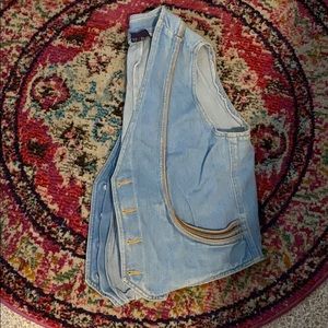 *Vintage* Jean Vest with leather accents
